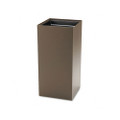 Public Recycling Container, Square, Steel, 31gal, Brown