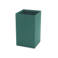 Public Recycling Container, Square, Steel, 25gal, Green