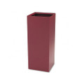 Public Recycling Container, Square, Steel, 37gal, Burgundy