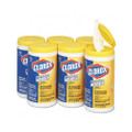 Lemon Scent Disinfecting Wet Wipes, Cloth, 7 x 8, 75/canister, 6/carton