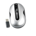 3 Button Wireless Laser Mouse w/Storable USB Rcvr, 2.4GHz, Silver/Black