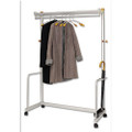 One-Shelf Coat Rack w/Umbrella Holder, Chrome, Metallic Gray