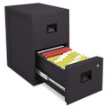 Fire-Safe 2-Drawer Insulated Vertical File, 17-1/2w x 23-1/4d x 28h, Black