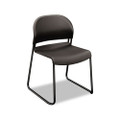 Gueststacker Chair, Charcoal with Black Finish Legs, Four/carton