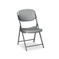 Rough `n` Ready Polyethylene Folding Chair with Steel Frame, Charcoal