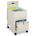Locking Mobile Tub File With Drawer, Letter Size, 17w x 26d x 28h, Putty