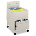 Locking Mobile Tub File With Drawer, Legal Size, 20w x 26d x 28h, Putty