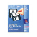 Laser/Ink Jet Removable 3.5in Diskette Labels, White, 375/pack