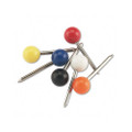 Round Head Map Tacks, 3/16 Diameter Head, 3/8 Shank, Assorted Colors, 100/box