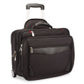 15.6" Laptop Roller Bag, Binder/Organizer Sections, 2-Height Handle, Nylon Black