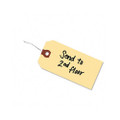 Shipping Tag w/Reinforced Eyelet, Paper/Double Wire, 4-3/4 x 2-3/8, MLA