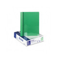 Clear Front Report Covers with Green Leatherette Back, 25 per Box