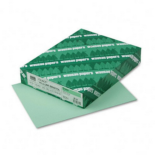 Exact Vellum Bristol Cover Stock, 67 lbs., 81/2 x 11, Green, 250
