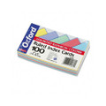 Ruled Index Cards, 3 x 5, Blue/Violet/Canary/Green/Cherry, 100 per Pack