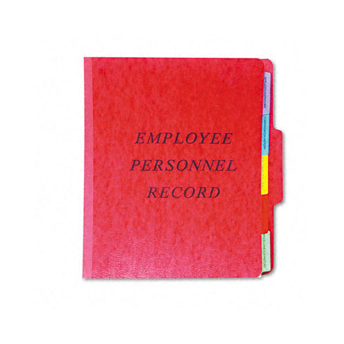 Vertical Personnel Folders, 1/3 Cut, Top Tab, Letter, Red, 10/box - The ...