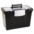 Portable File Storage Box w/Organizer Lid, Letter/Legal, Black