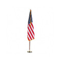 Indoor 3` x 5` U.S. Flag, 8-ft. Oak Staff, 2 Gold Fringe, 5 Goldtone Eagle Top