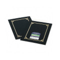 Certificate/Document Cover, 80-Lb. Linen, Gold Foil, Black, 6/pk
