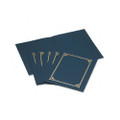 Certificate/Document Cover, 80-Lb. Linen, Gold Foil, Blue, 6/pk