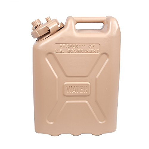 Military Water Can, Plastic, 5-Gallon, Tan, NSN 7240-00-089-3827