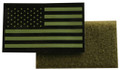 U.S. Flag Patch (Left Sleeve), Green, IR, with Velcro, NSN 8455-01-475-8887 (1 Pair)