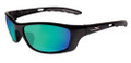 Wiley-X ACTIVE P-17 Polarized Emerald Mirror (Amber Tint)/Gloss Black, P/N: P-17GM