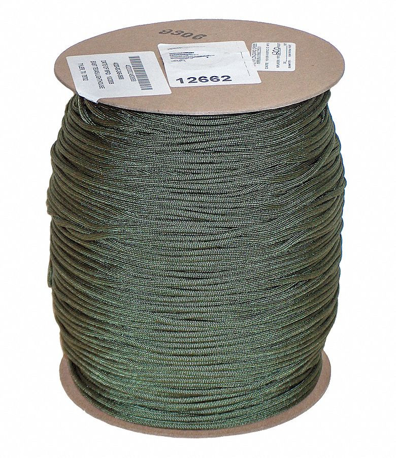 550 Cord, NSN 4020-00-246-0688, 1200-Foot (400-Yard) Roll, OD Green, Type  III, 550-Pound Strength - The ArmyProperty Store