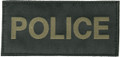 Police Patch, Green on Black, with Hook and Loop, 2.5" x 5.5", 90IN04GB