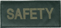 Safety Patch, Green on Black, with Hook and Loop, 2.5" x 5.5", 90IN05GB