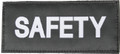 Safety Patch, White on Black, with Hook and Loop, 2.5" x 5.5", 90IN05WB