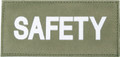 Safety Patch, White on Green, with Hook and Loop, 2.5" x 5.5", 90IN05WG