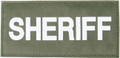 Sheriff Patch (White on Green) w HK & LP (2.5" x 5.5") 90IN06WG