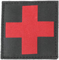 Red Cross ID Patch, Black, with Hook and Loop, 90RC00BK