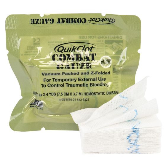 HEMOSTATIC BANDAGE, COMBAT GAUZE w' Z-FOLD, NSN 6510-01-562-3325