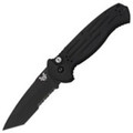 Benchmade AFO II Tanto Automatic Black Blade Partially Serrated Edge