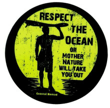 Respect the ocean sticker.