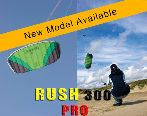 HQ Rush III 300 PRO Trainer Kite in action and close up of kite profile while flying. THIS COULD BE YOU FLYING THIS!