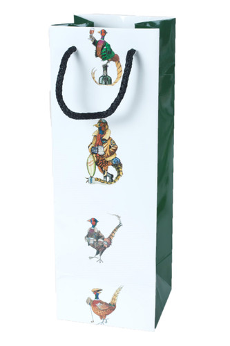 Wine Bottle Bag Pheasant Design by Bryn Parry
