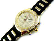 White and Gold "Fully Loaded Classic" Watch with silicone band (Clear-Coated Bezel)