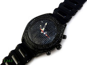 Black "Super Fully Loaded Classic" Watch with silicone band (Clear-Coated Bezel)