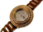 Chocolate Brown "Breitling inspired 3 Row Bezel" Watch with silicone band (Clear-Coated Bezel)