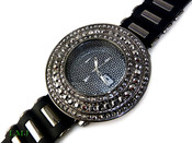 Gunmetal Black "Breitling inspired 3 Row Bezel" Watch with silicone band (Clear-Coated Bezel)