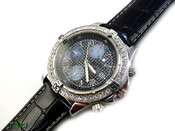 White "Super Avenger" inspired Watch with Black face and leather band (Clear-Coated Bezel)