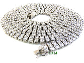 2 Row 36" White Lab Made Diamond Tennis Chain (Clear-Coated)