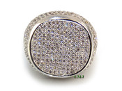 White Lab Made Diamond "Bishop" Ring (Clear-Coated)