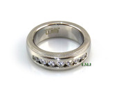 Stainless Steel "Classy 7" Lab Made Diamond Eternity Ring