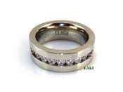 Stainless Steel "Classy 9" Lab Made Diamond Eternity Ring