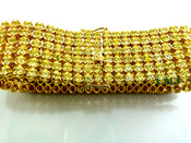 6 Row Yellow Lab Made Diamond 8.5" Tennis Bracelet (Clear-Coated)