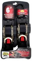 6' RE-TRACTABLE RATCHETING TIE-DOWN STRAP