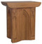 Gothic Style Woodwork. Dimensions: 42" height, 36" width, 24" depth. Brass casters can be added for an additional cost